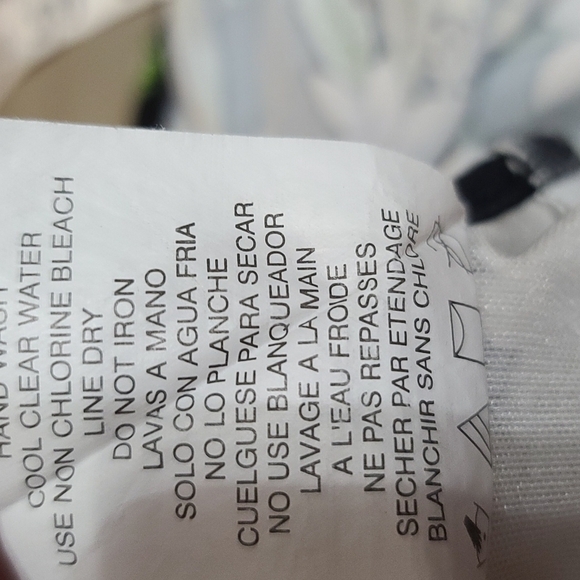 Unbranded Swimsuit Black Floral Modest Semi-Backless Ties Cruise Beach Sz 14 EUC - Picture 10 of 10